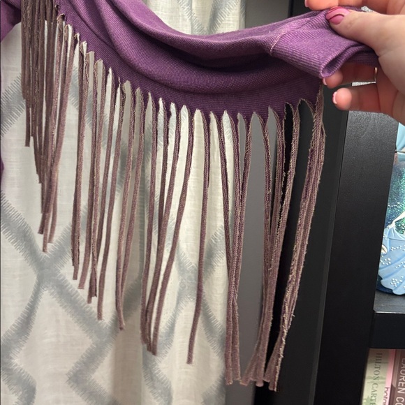 Western style Purple Fringe Women's Top - Picture 2 of 3